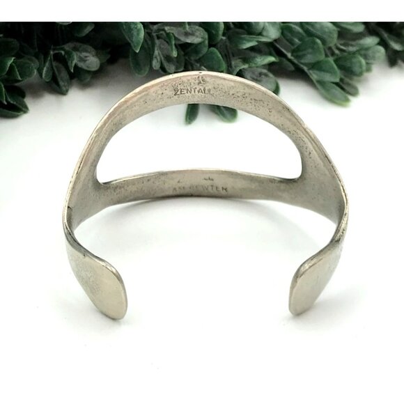 Vintage Zentall Silver tone peweter Cuff Bracelet Open Design - Picture 3 of 6